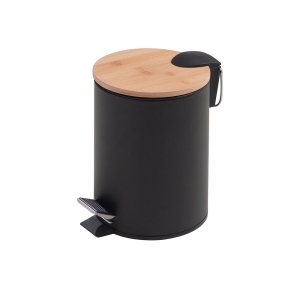 Kenta Pedal Bin 3L - Black/Bamboo
