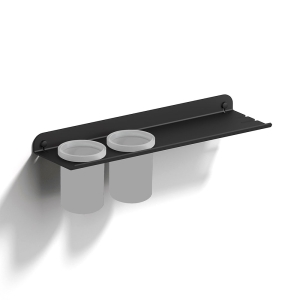 Quick Shelf with Double Large Tumbler  - Black/White Frosted