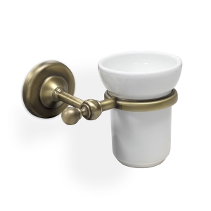 Albany Tumbler Holder - Aged Brass/White