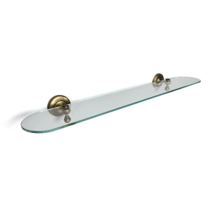 Albany Glass Shelf - Aged Brass