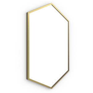 Docklands Hexagonal Mirror 50x75cm - Brushed Brass