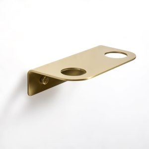 Bottle Holder 2 hole - Brushed Brass