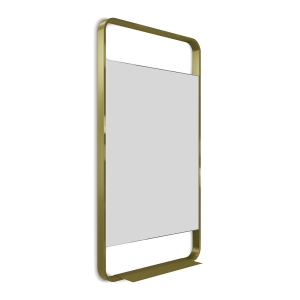 Ludgate Mirror with Shelf 55 - Brushed Brass