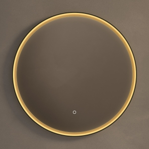 Luxor Round Mirror 80cm - Gold/Black