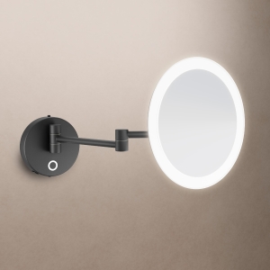 Sloane Round LED Magnifying Mirror - Black