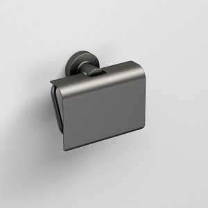 Tecno Project Toilet Roll Holder with Flap - Gunmetal