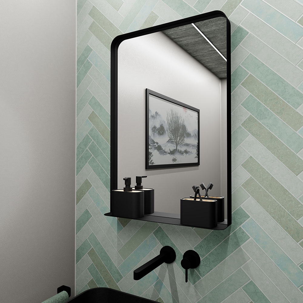 City With Shelf Rectangular Mirrors