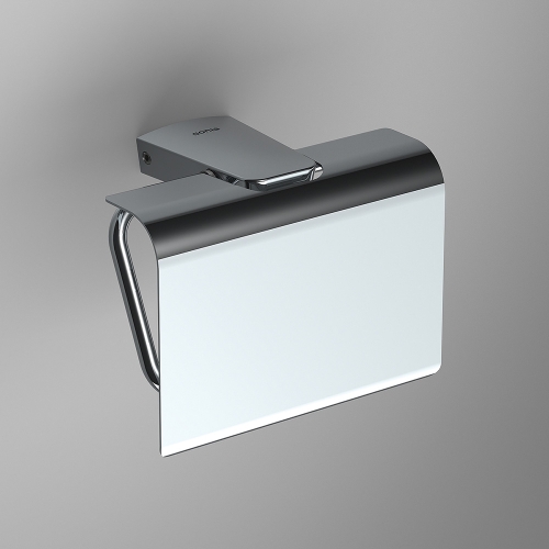 S6 Toilet Roll Holder with Flap - chrome