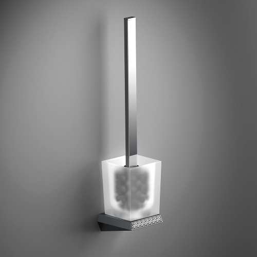 S8 Swarovski WC Brush Set - Chrome