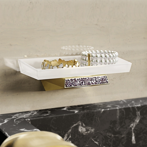 S8 Swarovski Soap Dish - Gold