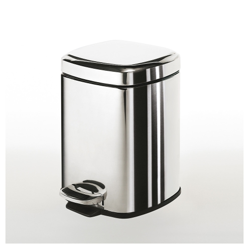 Square Pedal Bin 3L Soft Close - Polished