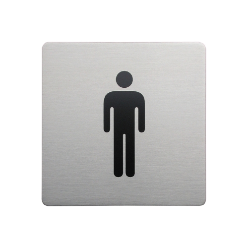Urban Steel Square Sign - Male - Brushed
