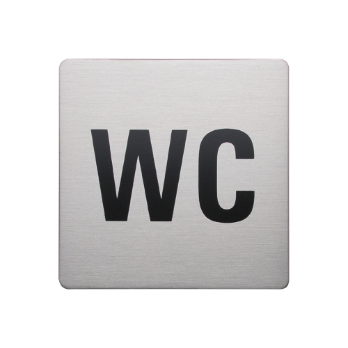 Urban Steel Square Sign - WC - Brushed