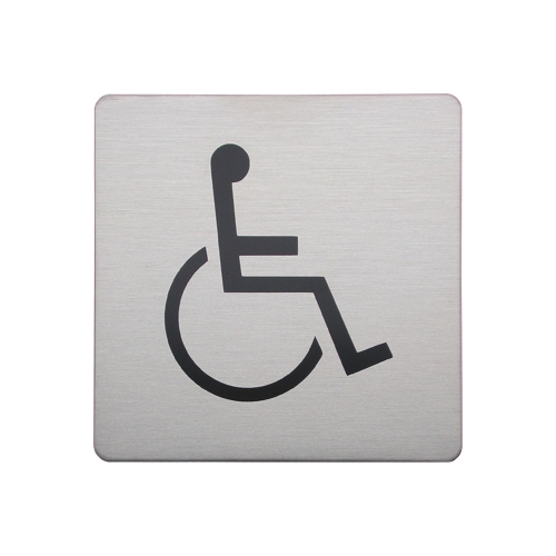 Urban Steel Square Sign - Disabled - Brushed