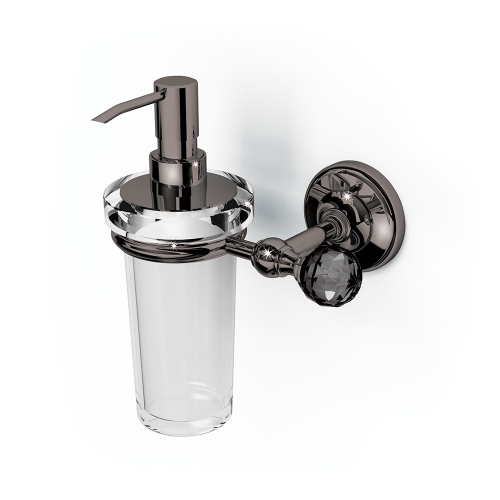 Oriental Crystal Soap Dispenser - Black Chrome