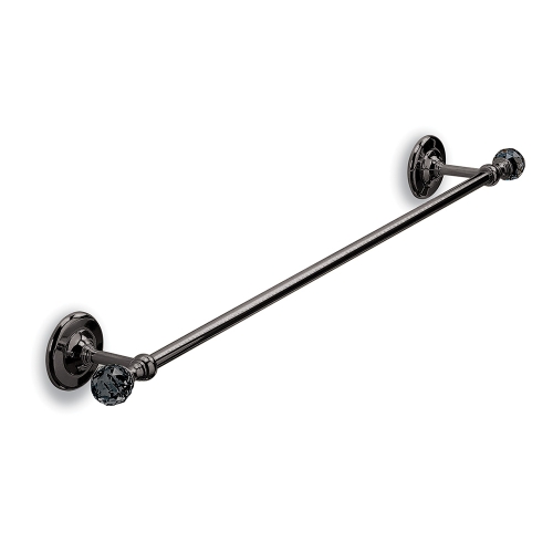 Oriental Crystal Towel Rail 60cm - Black Chrome
